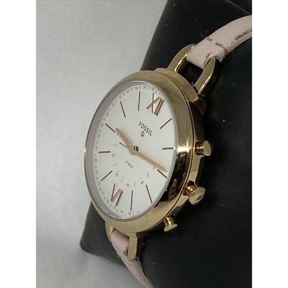 Fossil Q FTW5023 Womens Annette Pink Leather Analog Dial Hybrid Smartwatch CM631 - Picture 4 of 12